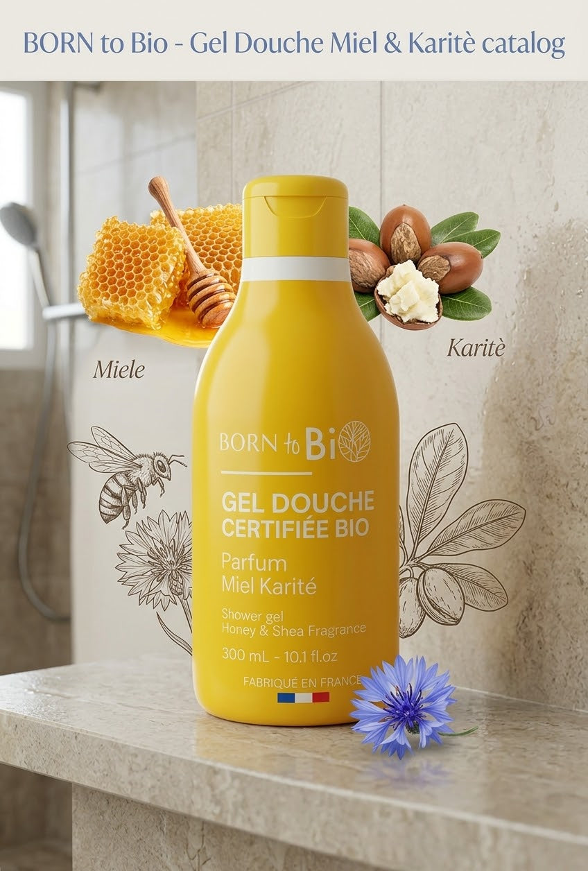 Born to Bio Gel Doccia Biologico Miele e Karité – Bagnodoccia Bio 300 ml