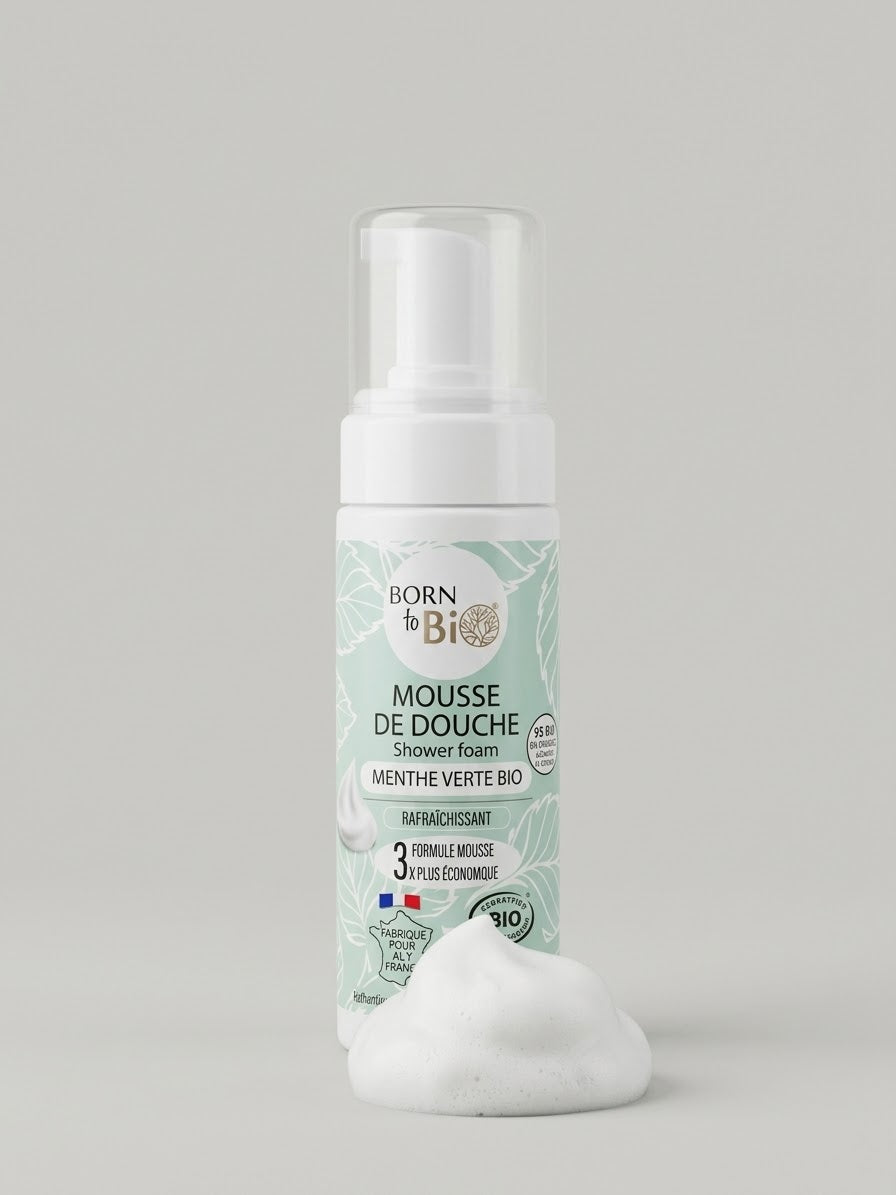 Born to Bio Mousse Doccia Biologica alla Menta Verde - Bagnodoccia Bio 150 ml