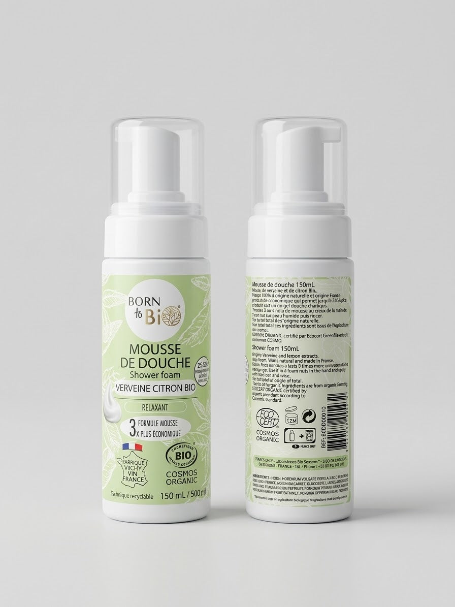 Born to Bio Mousse Doccia Biologica Verbena e Limone - Bagnodoccia Bio 150 ml