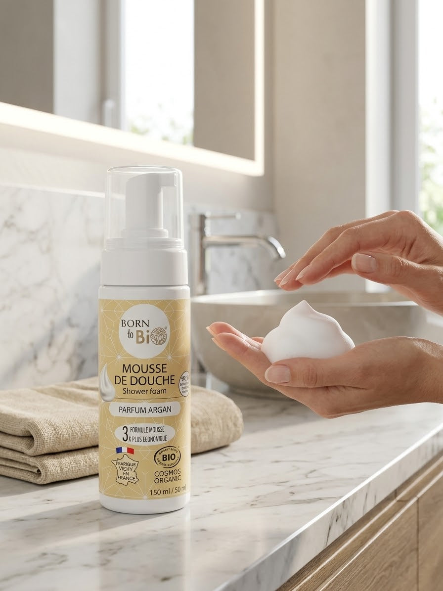 Born to Bio Mousse Doccia Biologica all'Argan - Bagnoschiuma Senza Solfati 150 ml
