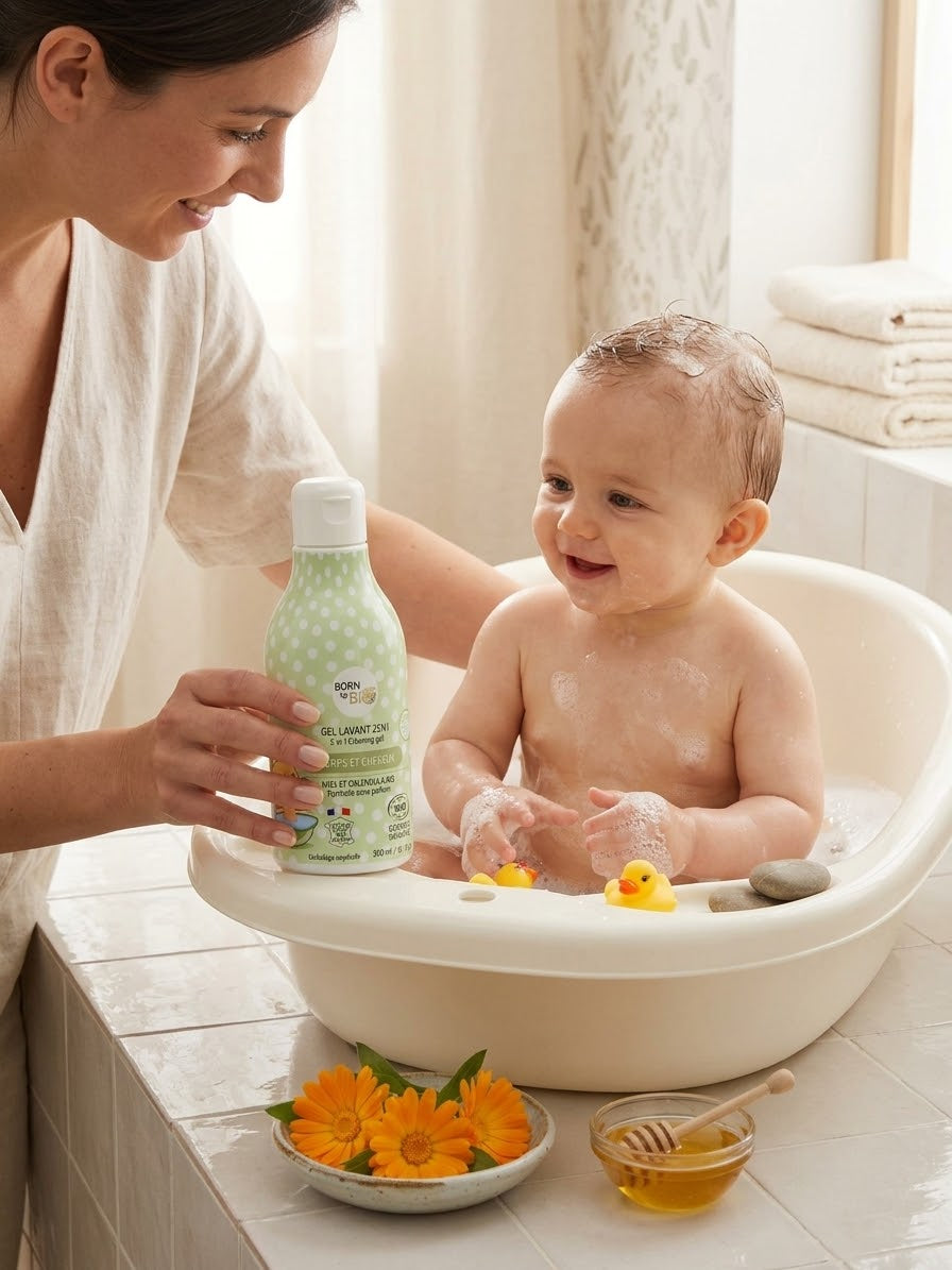 Born to Bio Gel Lavante 2 in 1 Biologico Corpo e Capelli Neonato - Detergente Bagnetto 300 ml