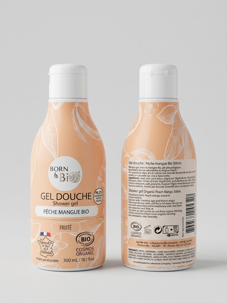 Born to Bio Gel Doccia Biologico Pesca e Mango - Bagnodoccia Bio 300 ml