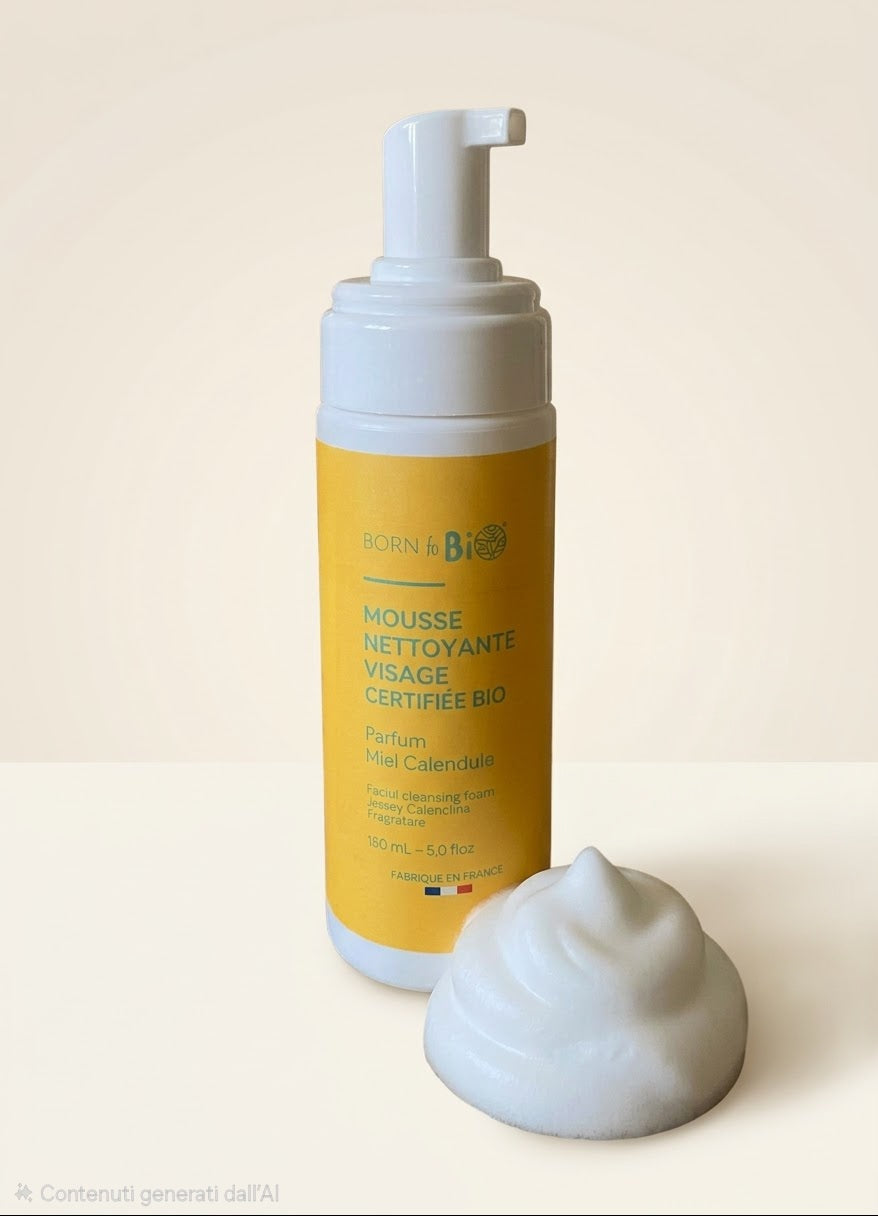 Born to Bio Mousse Detergente Viso Biologica Miele e Calendula – 150 ml