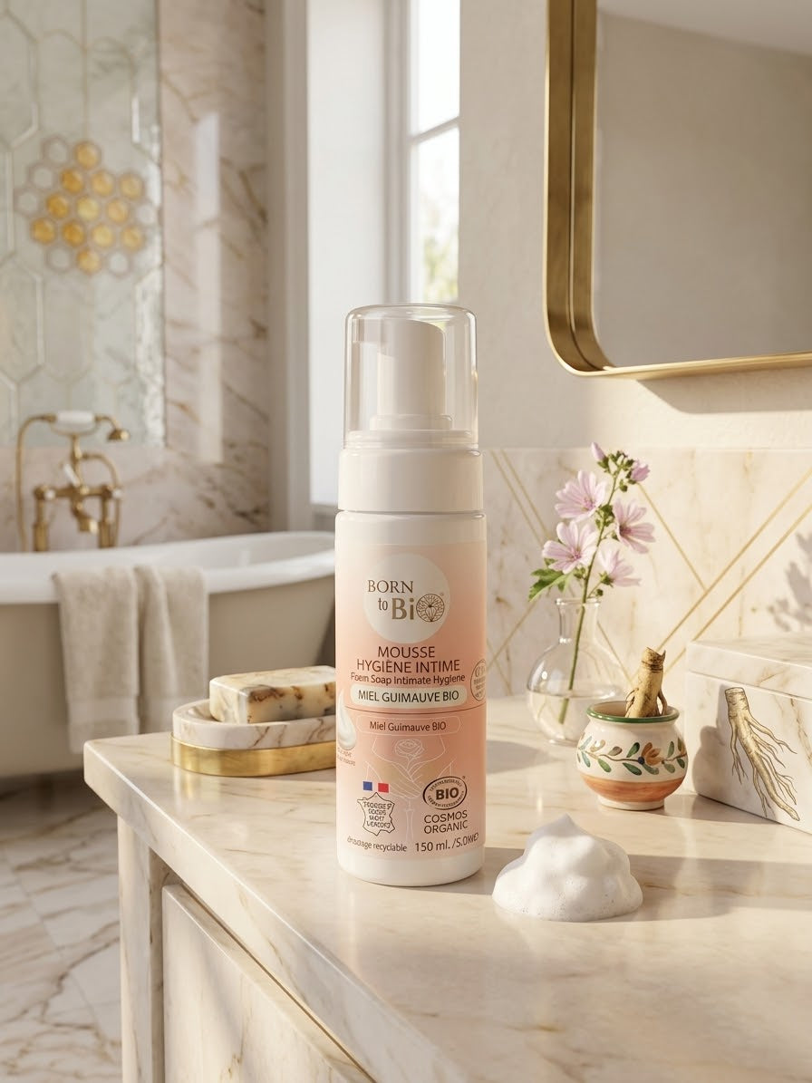Born to Bio Mousse Detergente Intimo Biologico Miele e Malva - Lenitivo ph Fisiologico 150 ml