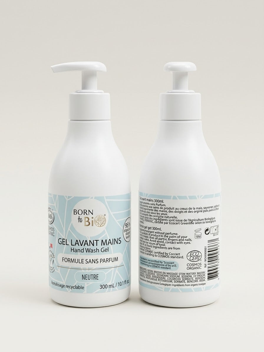 Born to Bio Sapone Liquido Mani Neutro Biologico - Gel Lavante Senza Profumo Ipoallergenico 300 ml