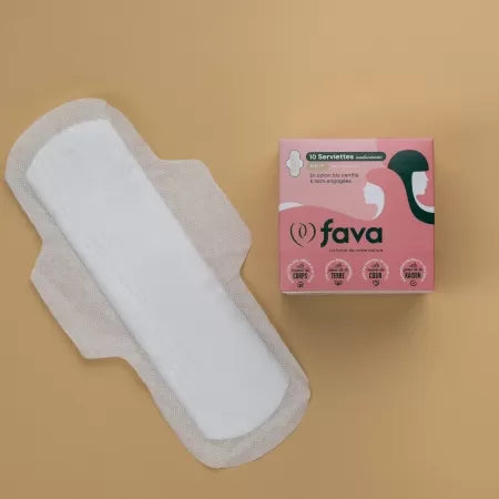 FAVA Assorbenti Igienici Notte 100% Cotone Biologico Flussi Abbondanti - 10 pz