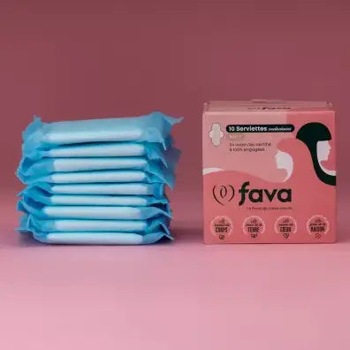 FAVA Assorbenti Igienici Notte 100% Cotone Biologico Flussi Abbondanti - 10 pz