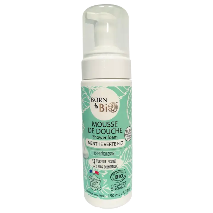 Born to Bio Mousse Doccia Biologica alla Menta Verde - Bagnodoccia Bio 150 ml