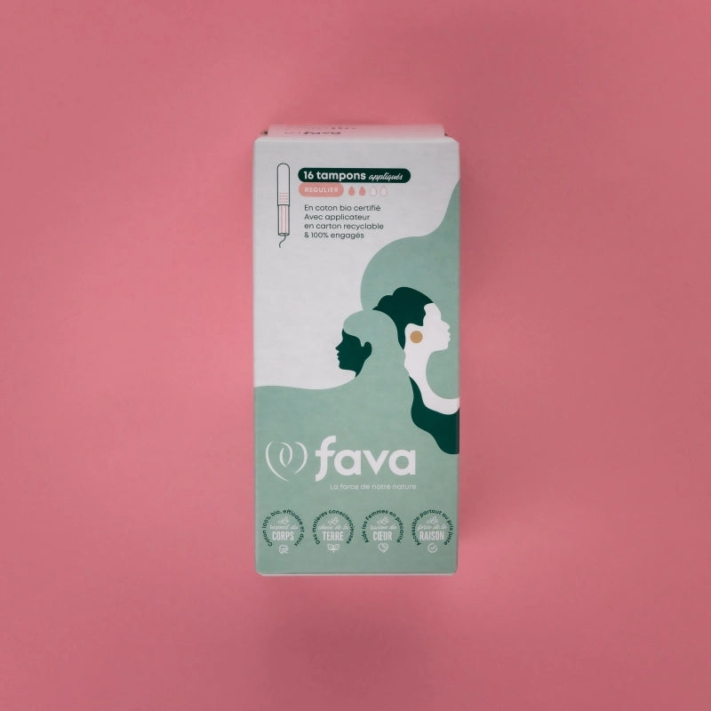 FAVA Assorbenti Interni in Cotone Biologico con Applicatore Flusso Regolare - 16 pz