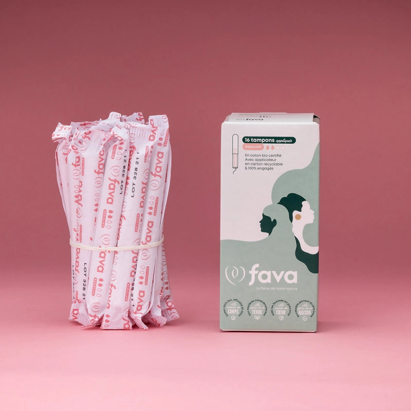 FAVA Assorbenti Interni in Cotone Biologico con Applicatore Flusso Regolare - 16 pz