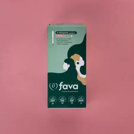 FAVA Assorbenti Interni Biologici Super in Cotone Bio GOTS con Applicatore - 14 pz